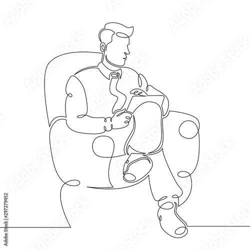single drawn art line portrait psychologist psychiatrist