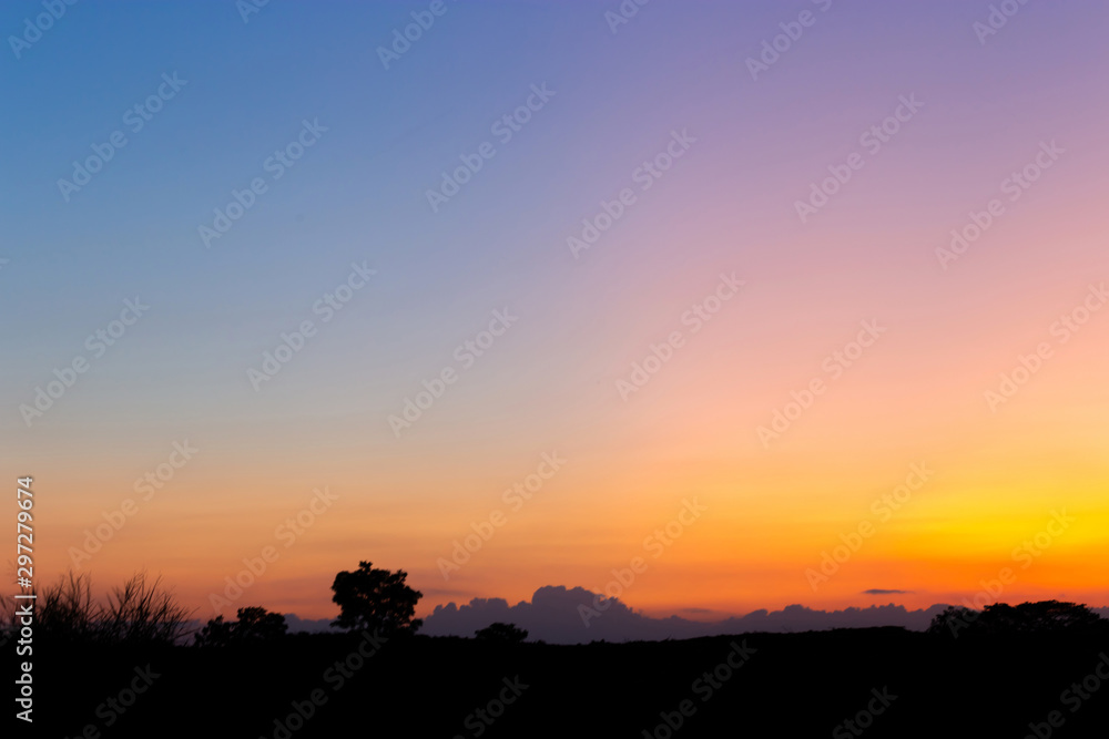 Beautiful sunset twilight sky for background wallpaper concept