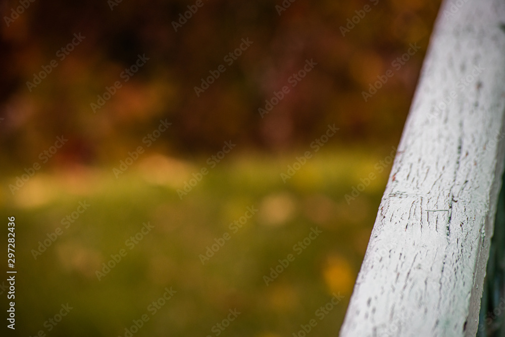 Background with wooden railing on the street