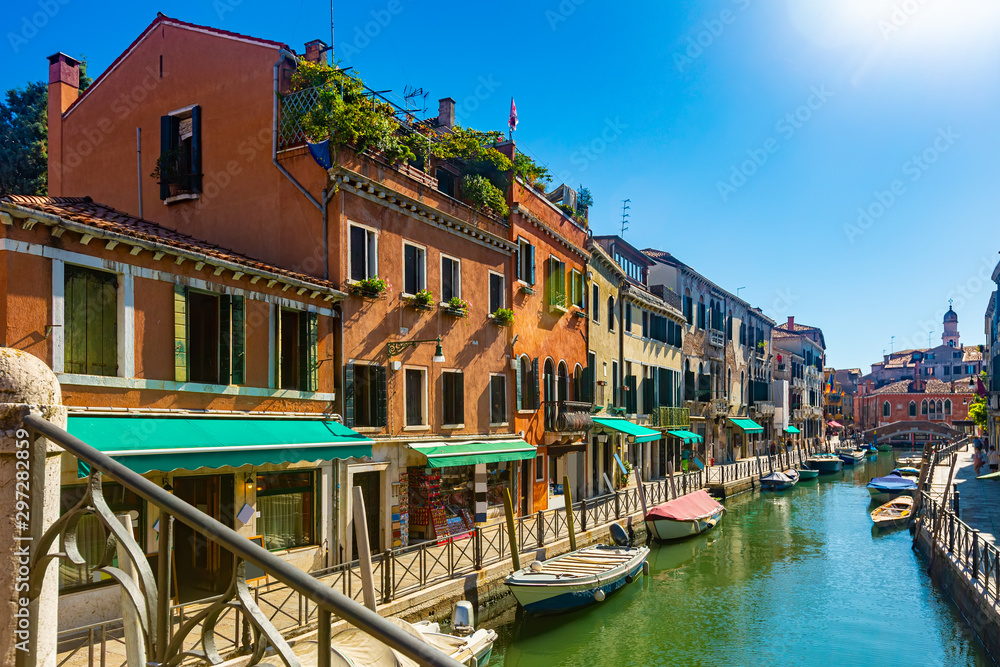 Venice cityscape with narrow canal