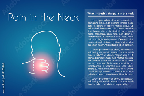 Vector Pain in the Neck Blue Background