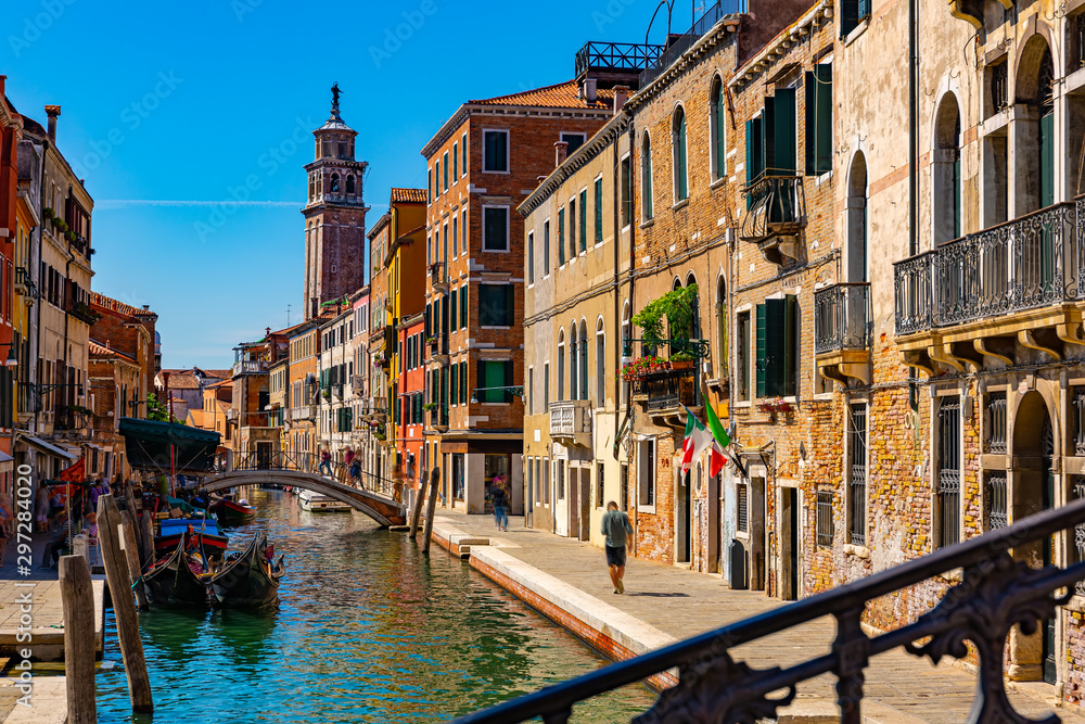Venice cityscape with narrow canal
