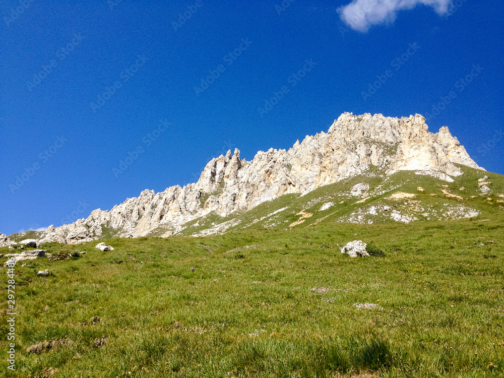 The jagged crest of Pizzo Columbe. in Switzerland.