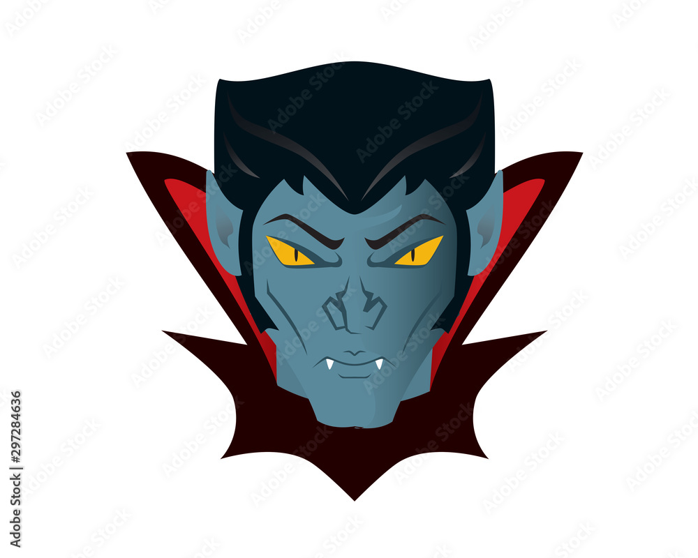 Dracula or Vampire Face Illustration