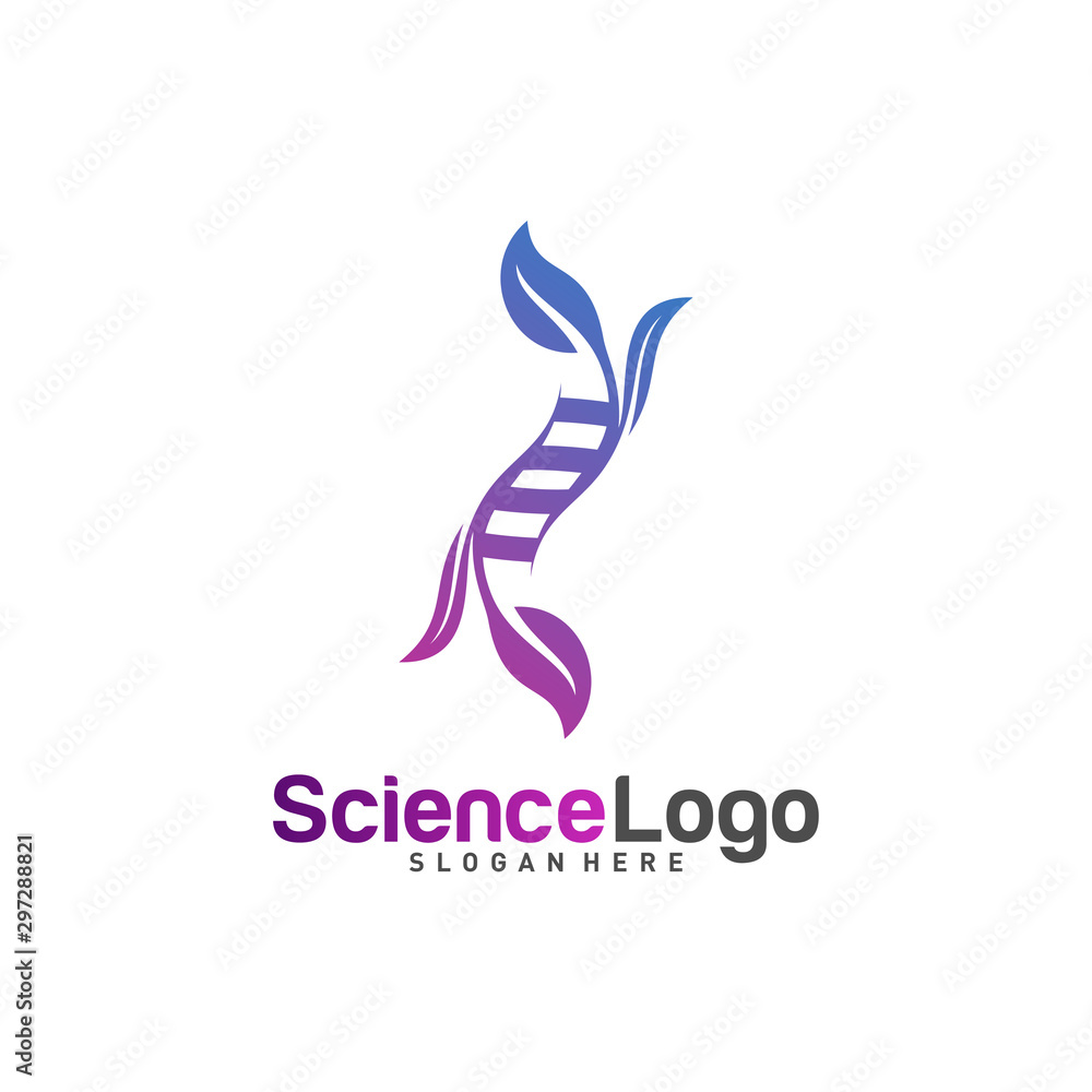 Obraz premium DNA with Leaf Logo Design Concept Vector. Creative Leaf With DNA Logo Template. Icon Symbol
