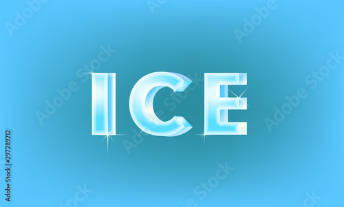 Decorate text. Letters design like a ice cubes.