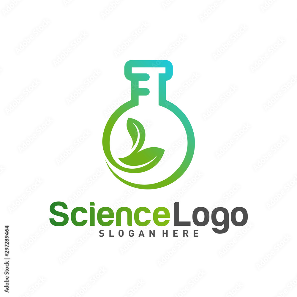 Nature Lab Logo Design Concept Vector. Creative Lab with leaf Logo Template. Icon Symbol