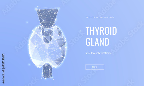 Thyroid gland low poly landing page template