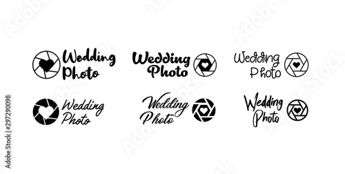 Wedding photographer logo design. Vector illustration.
