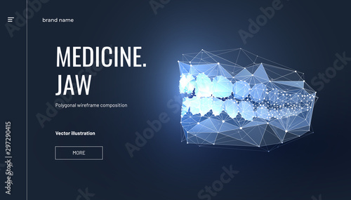 Jaw low poly wireframe landing page template