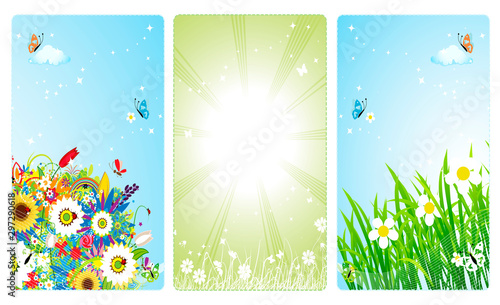 Spring banner set, background for your design