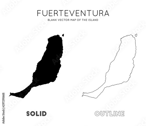 Fuerteventura map. Blank vector map of the Island. Borders of Fuerteventura for your infographic. Vector illustration.