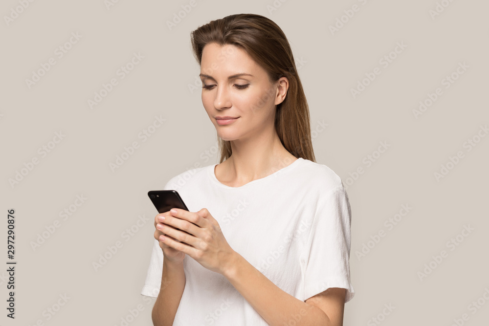 Millennial girl using browsing internet on smartphone Millennial girl using browsing internet on smartphone