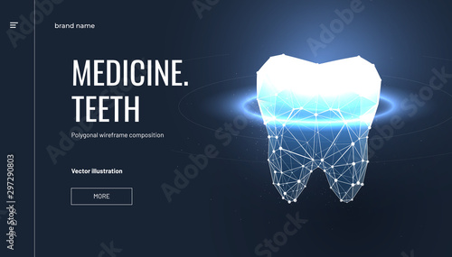 Teeth health low poly landing page template