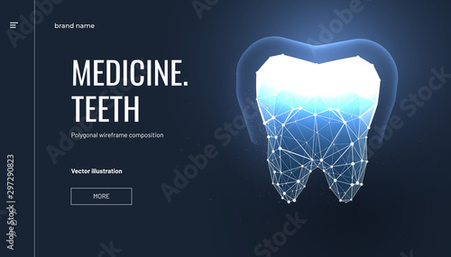 Sensitive teeth low poly landing page template