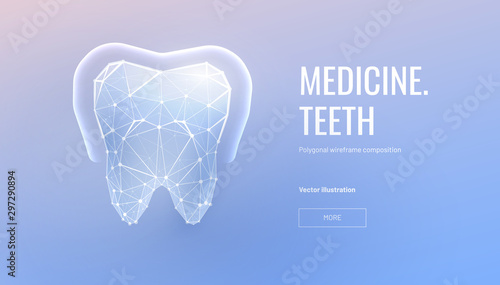 Teeth enamel protection low poly landing page template