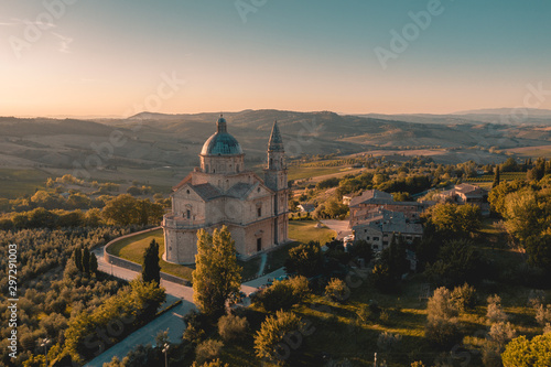 Panoramic photo from the drone, Montepulciano.