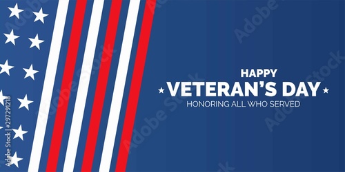 Veteran's day poster.Honoring all who served. Veteran's day illustration with american flag