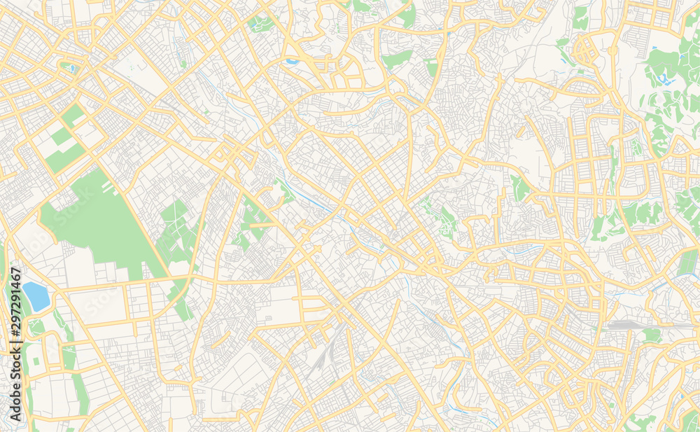 Printable street map of Machida, Japan