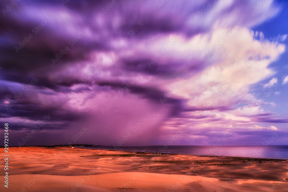 Dunes Blurred Clouds Sea Anna