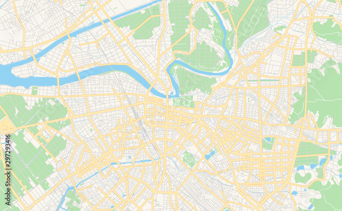 Printable street map of Toyohashi, Japan