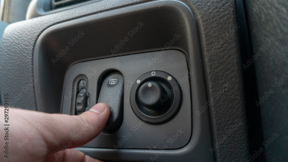 rear window heating controls in a car