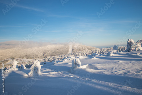 Winter mountains scenery from Krkonoše, Czech republic