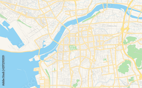 Printable street map of Wakayama, Japan
