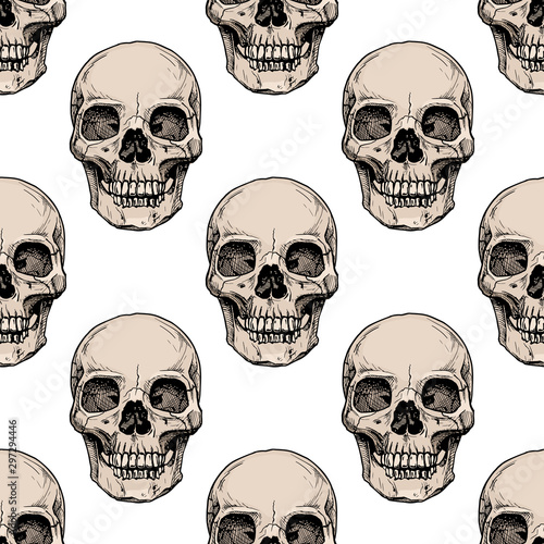 Pattern with human skull