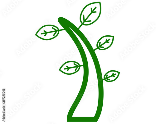 simple icon vector, with  branch with leaves