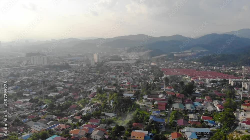Front View Of The City And Ampang. Hill - Dolly Right To Left Front View Of The City And Ampang. Hill - Dolly Right To Left