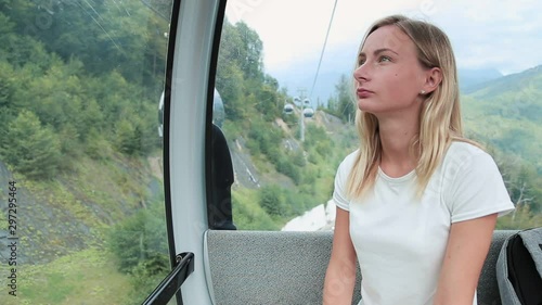 Wallpaper Mural cable car cableway with woman passenger Torontodigital.ca