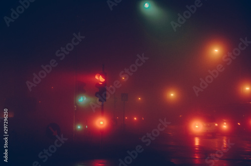 traffic lights in fog 