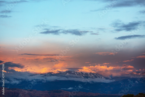 Mountains on sunset