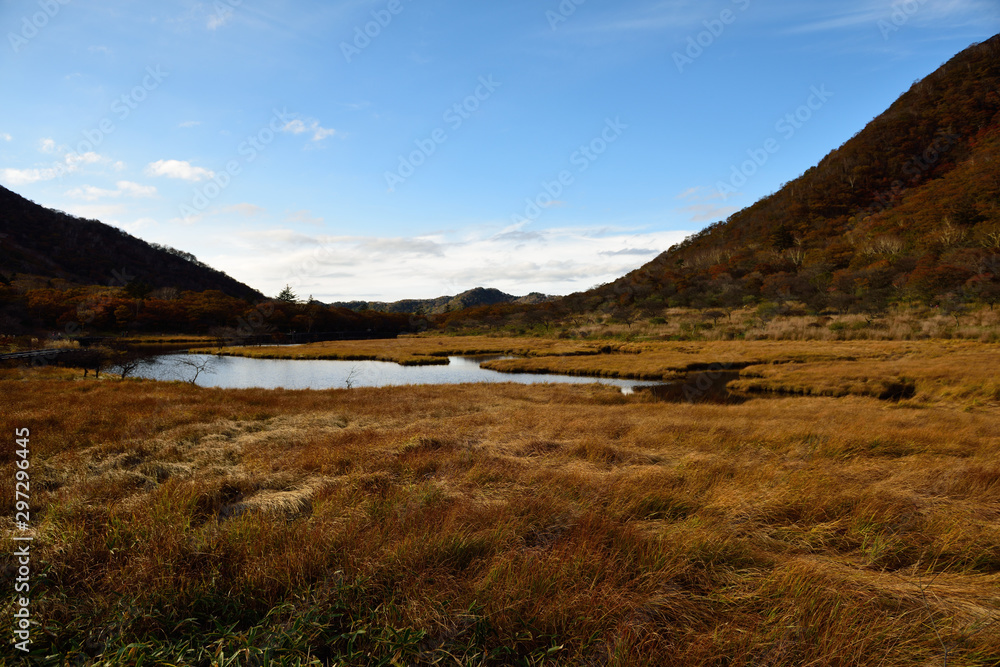 This is a picture of a Japanese pond and mountain This is a picture of a Japanese pond and mountain