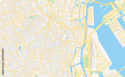Printable street map of Shinagawa, Japan