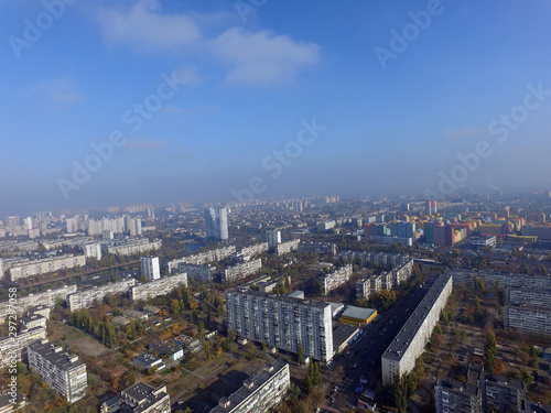 Residential area of Kiev (drone image).Kiev, Ukraine