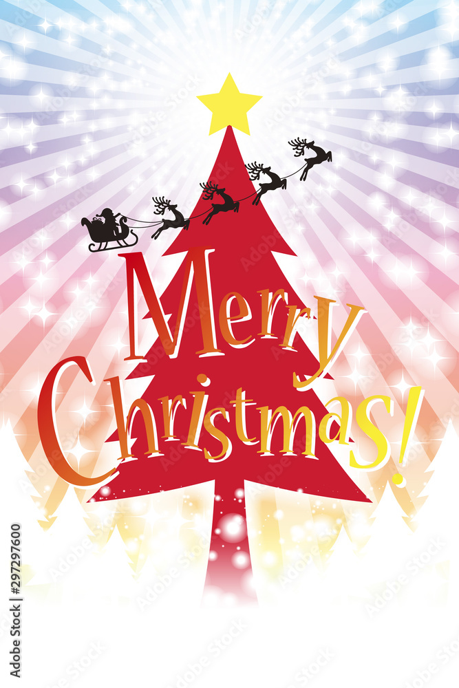 Vecteur Stock Background Wallpaper Vector Illustration Design Clip Art Art Free Free Size ベクターイラスト パーティー素材 集中線 メリークリスマス ツリー もみの木 無料 メッセージカード Adobe Stock