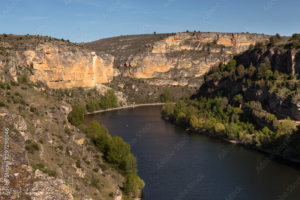 Spectacular view of Hoces del Duraton Gorges, Segovia. Spain