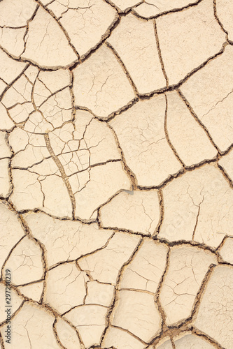 Top view of Dry land in the construction area. Cracked ground background