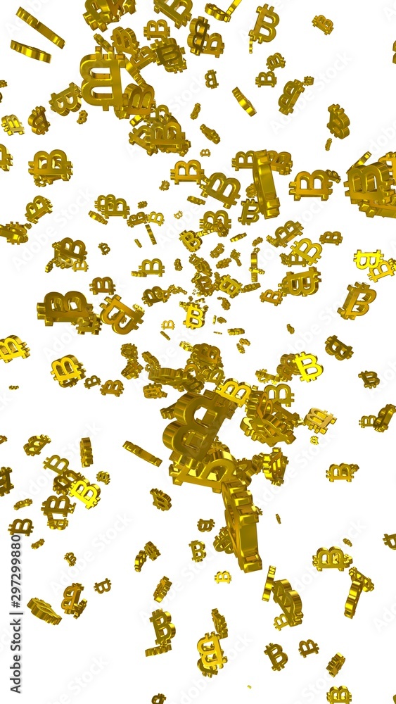 Digital currency symbol Bitcoin on a white background. Fall of bitcoin. crypto currency graph on virtual screen. Business, Finance and technology concept. 3D illustration Digital currency symbol Bitcoin on a white background. Fall of bitcoin. crypto currency graph on virtual screen. Business, Finance and technology concept. 3D illustration
