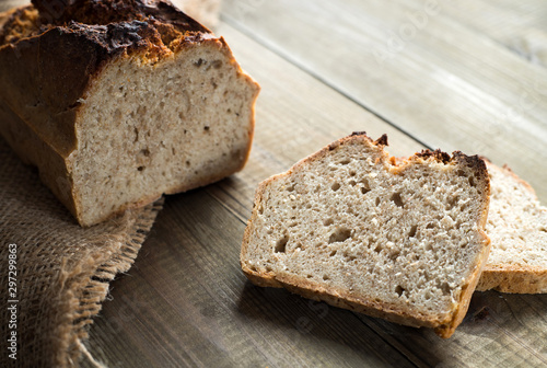 tasty bread baked at home, healthy homemade bread, bio ingredients