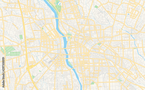 Printable street map of Maebashi  Japan