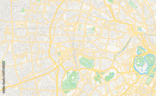Printable street map of Shinjuku, Japan