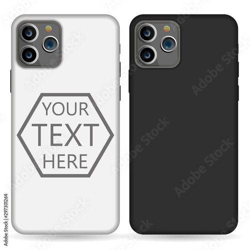 phone case mockup template illustration (white/black).