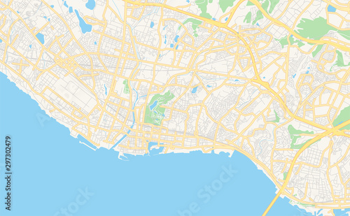 Printable street map of Akashi, Japan