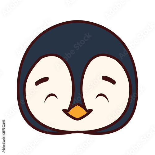 head of penguin in white background