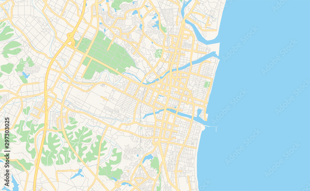 Printable street map of Tsu, Japan