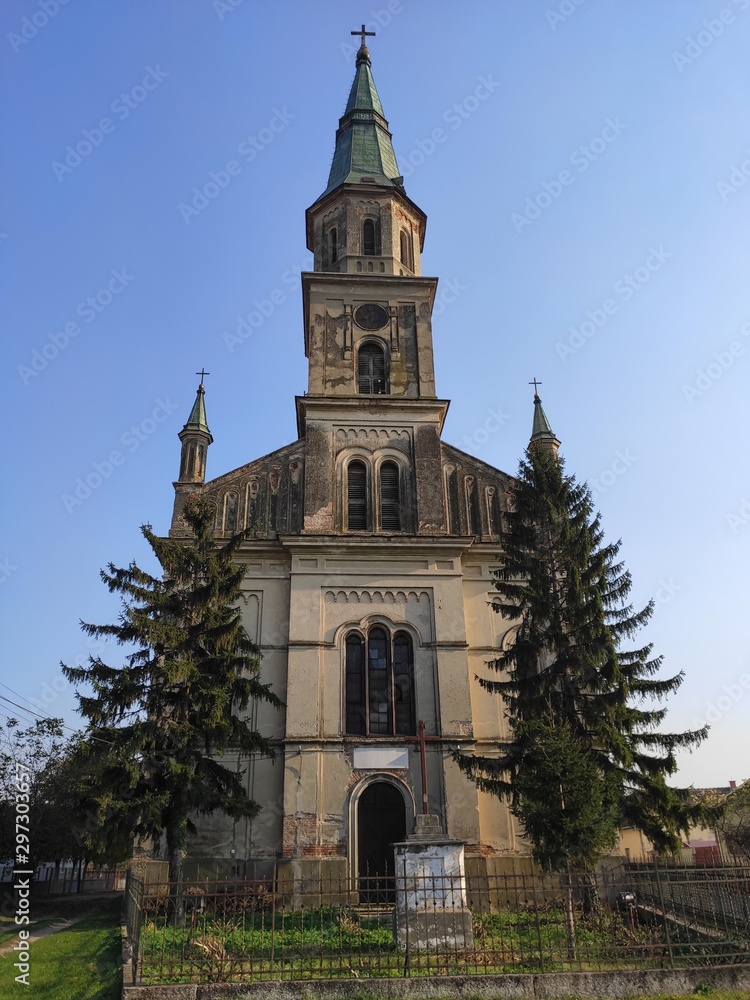 Kastel Ecka Zrenjanin Serbia old Catholic church ruined