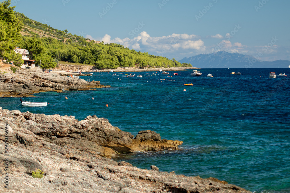 Coast of Hvar island, adriatic sea, Croatia